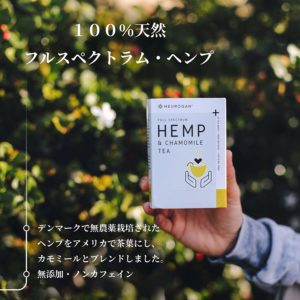 ニューロガン社製のヘンプティーを手に持った写真